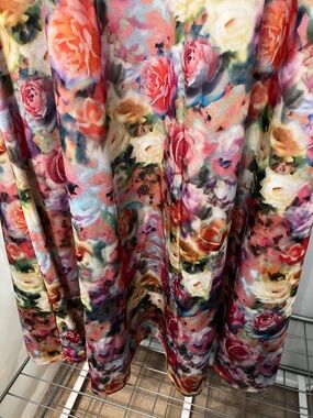 Vibrant Floral Print Maxi Skirt - Multicolor Roses